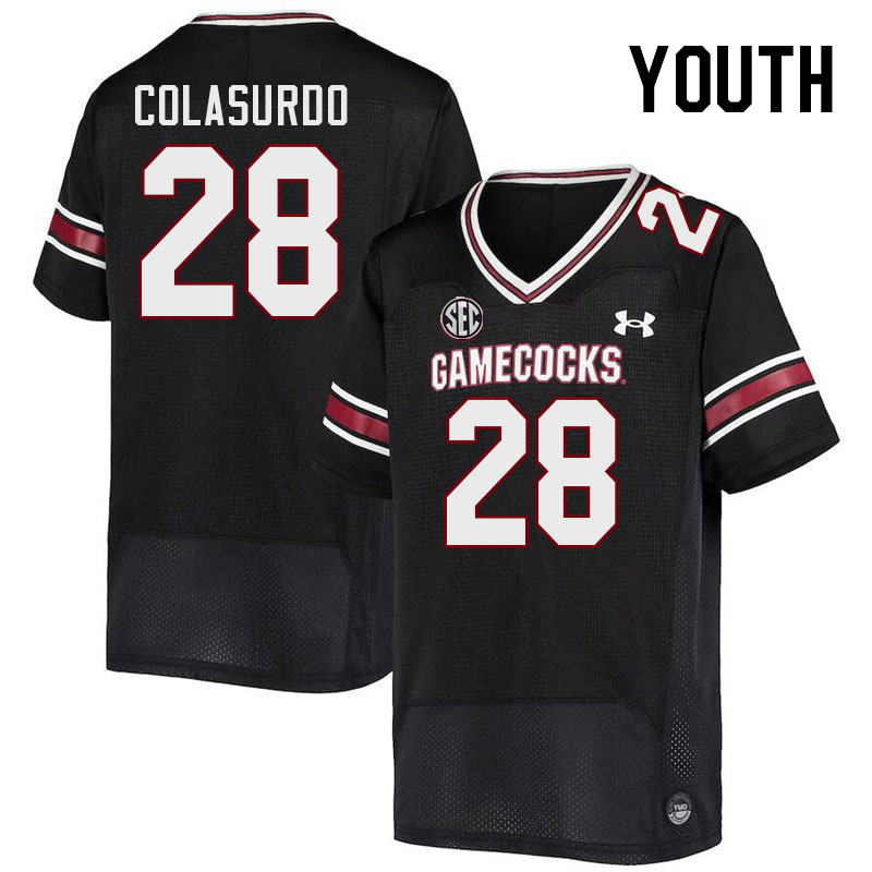 Youth #28 Andrew Colasurdo South Carolina Gamecocks College Football Jerseys Stitched-Black